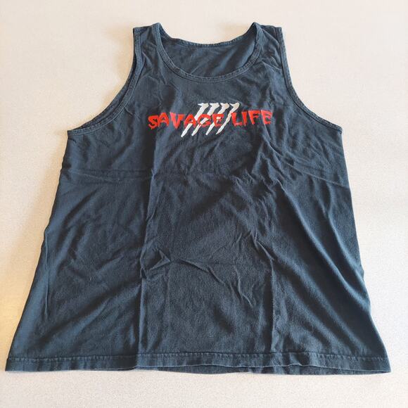 Savage Fitness Shirt Mens Size Large Black Sleeveless Tank Top - Picture 3 of 6